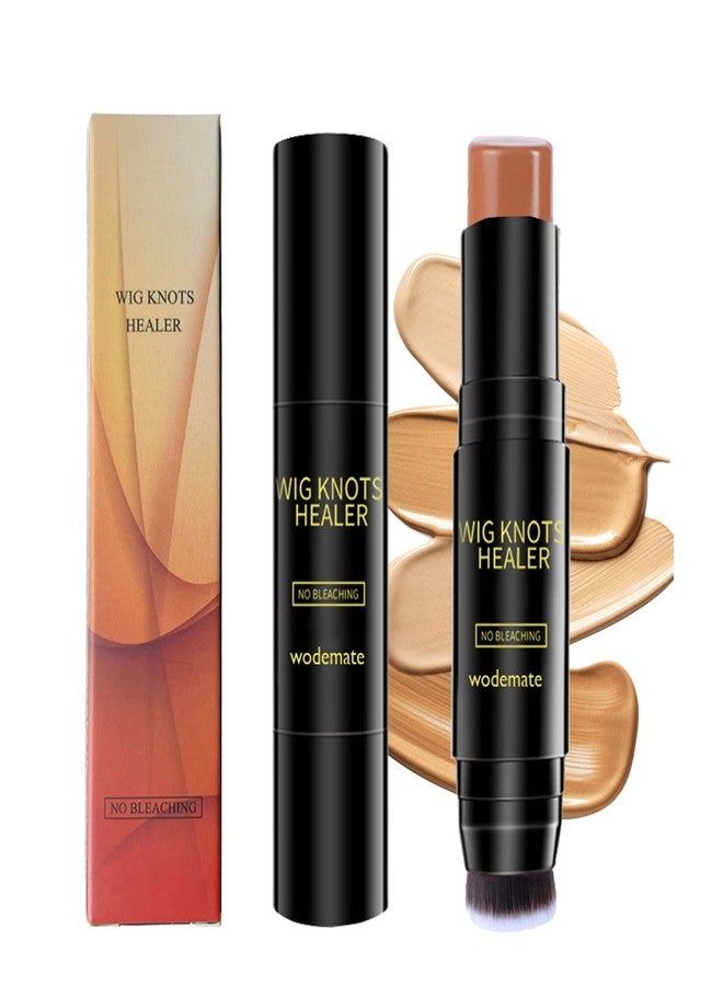 WodeMate Lace Wig Knot Concealer Stick - Tint Dyeing for Frontal Part and Hairline, Medium Brown-03, with Brush - Image 1